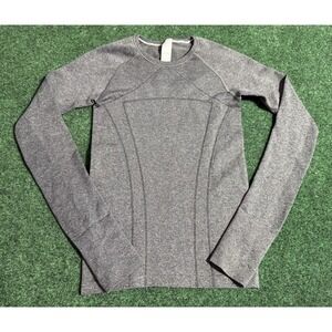 Ivivva by Lululemon Girls Swiftly Fly Tech Seamless Long Sleeve Shirt Small Gray